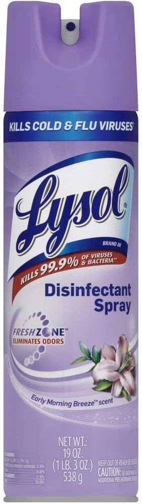 Lysol Disinfectant Spray, Early Morning Breeze, 19 Ounce (Pack of 5)