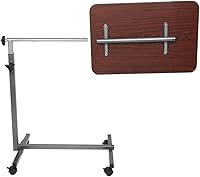 Vista 8 de Mesa inclinable para colocar sobre la cama, mesa de noche ajustable multifuncional, mesita de noche ajustable médica con ruedas y freno para uso