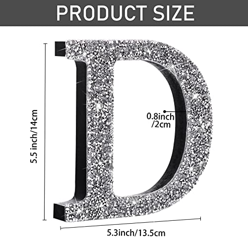 Qunclay-57-Inch-Silver-Crystal-Diamond-Letters-Crushed-Diamond-Decorations-Glitter-Letters-with-Screws-and-Hooks-Rhinestone-Gifts-for-Easter-Birthday-Wall-Bedroom-DecorLetter-D Qunclay 57 Inch Silver Crystal Diamond Letters Crushed Diamond Decorations Glitter Letters with Screws and Hooks Rhinestone Gifts for Easter Birthday Wall Bedroom DecorLetter D