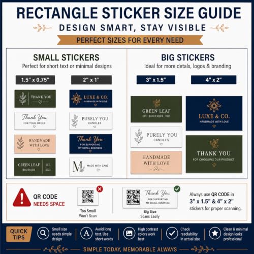 Image of Personalized Logo Stickers for Business Customized Sticker Vinyl Labels customised for Customized Logo Stickers for Small Business | Peel & Stick Labels (Rectangular)
