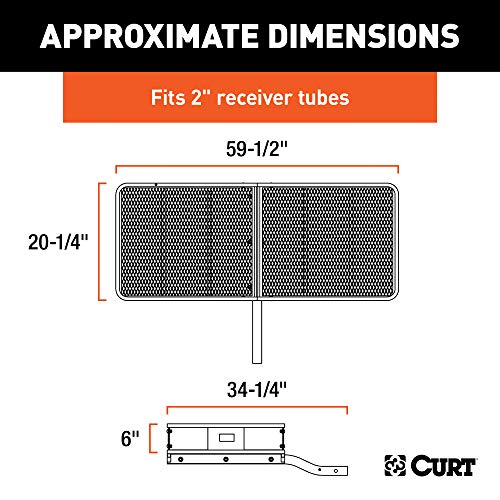 Curt 18150 60 X 20-Inch Basket Hitch Cargo Carrier, 500 Lbs Capacity, Black Steel, 2-In Fixed Shank #TOP1