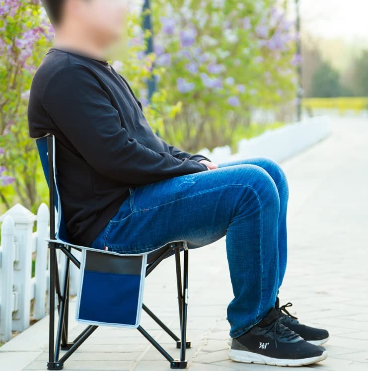 Chaise de camping pliante noire légère et compacte 72 x 43 cm - 2