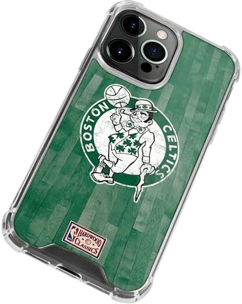 Skinit Clear Phone Case Compatible with iPhone 14 Pro - Officially Licensed NBA Boston Celtics Hardwood Classics Design