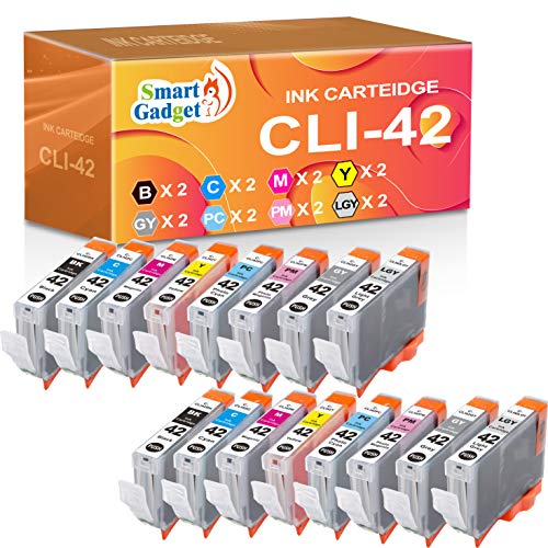 16 Pack Smart Gadget Compatible CLI42 Ink Cartridge for CLI42 CLI-42 CLI 42 | Use with PIXMA Pro-100 Pro-100S Pro 100 Printers [2x8 Color Pack]