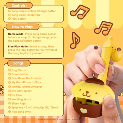 Image of Otamatone Melody Sanrio Electronic Instrument Toy Keychain - Pompompurin