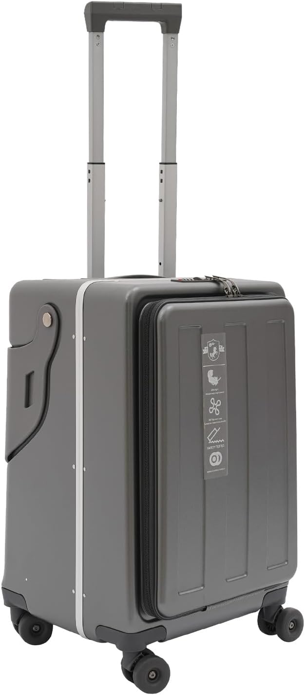 Kid Ride-on Trolley Case, Portable Trolley Suitcase with Combination Lock and Adjustable Height Pull Rod, Top Opening Suitcase Children's Rolling Travel Luggage For Family Trips (Dark Grey)