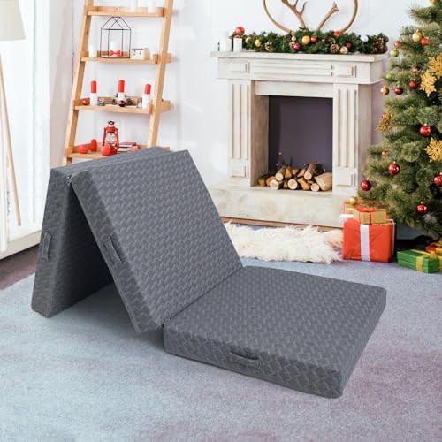 MeMoreCool Tri Folding Mattress Small Single, 10cm High Density Foam