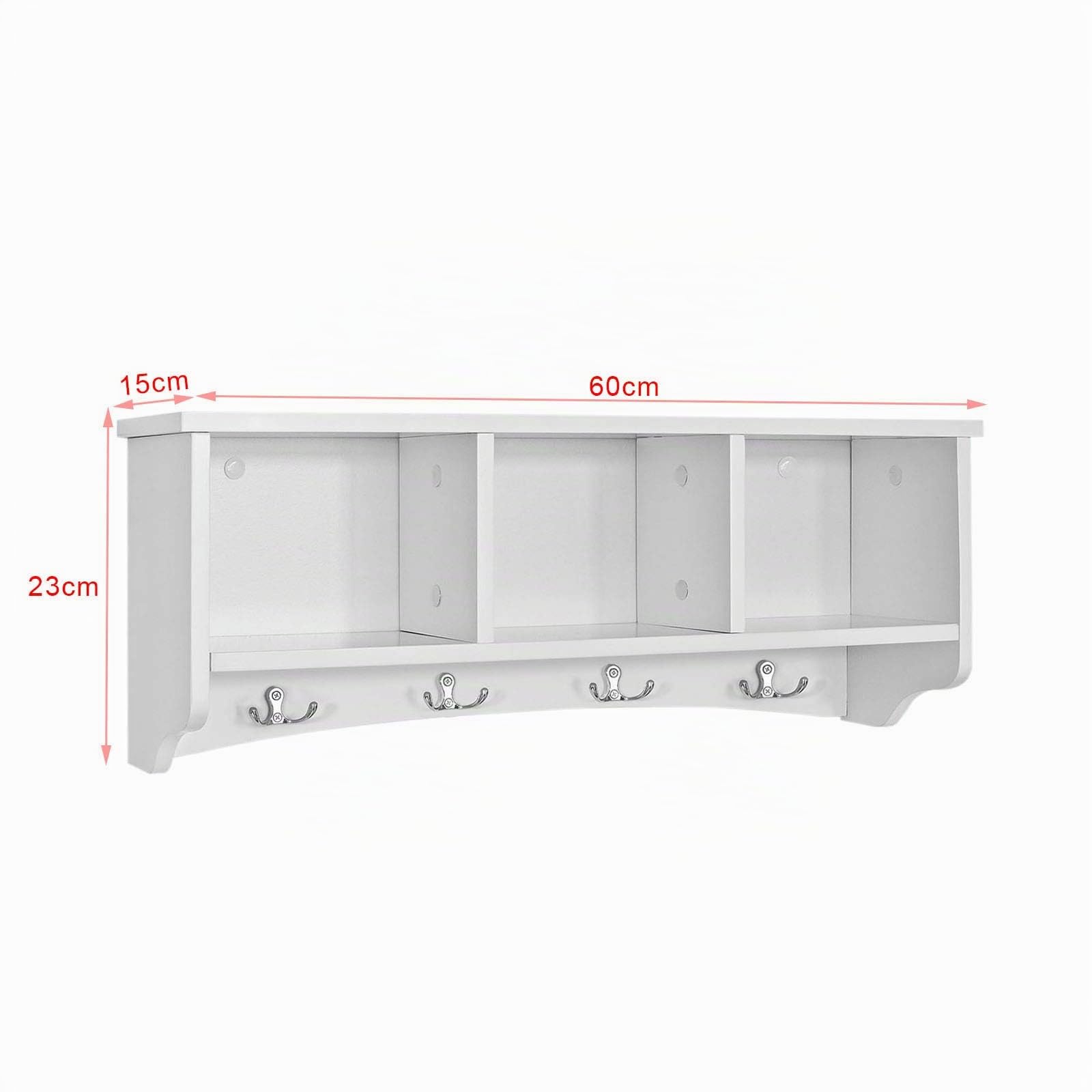 SoBuy Porte Manteau Mural avec 4 Crochets 60x15x23cm pour entrée