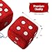 Vagway Red and White Pair Fuzzy Mirror Car Dice - Pair of Red Hanging Dice- Plush Decorative Stylish Vintage Retro Accessory Dice for Car