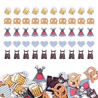 Streudeko Bayrisch Holz Oktoberfest Deko, Bayrische Oktoberfest Party Dekoration, Tischdeko Bayrische Deko, Dirndl Lederhose Breze Herz Bierkrug (40 bis 50 Stück)