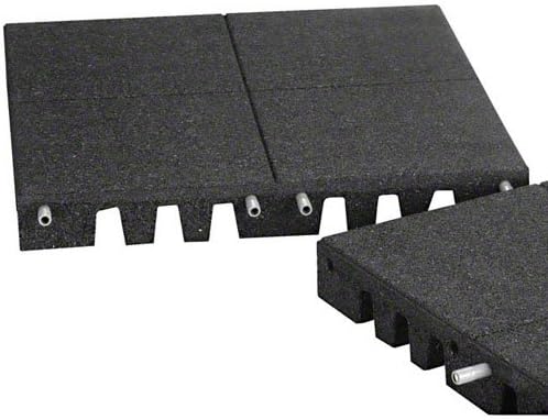KIDWISE PlayFall Playground Safety Surfacing Black - 2' x 2' Rubber Tile (4 sq. ft.) 1.75" Thickness