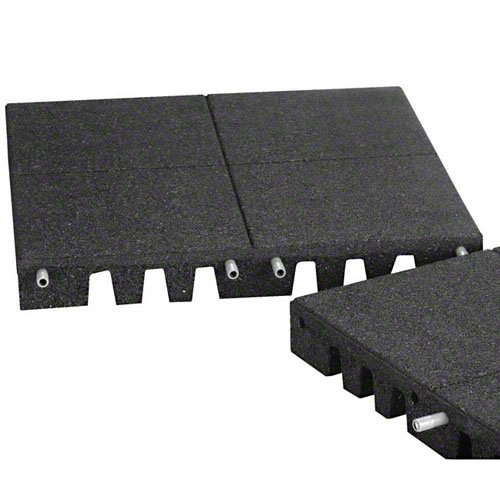 KIDWISE PlayFall Playground Safety Surfacing Black - 2' x 2' Rubber Tile (4 sq. ft.) 1.75