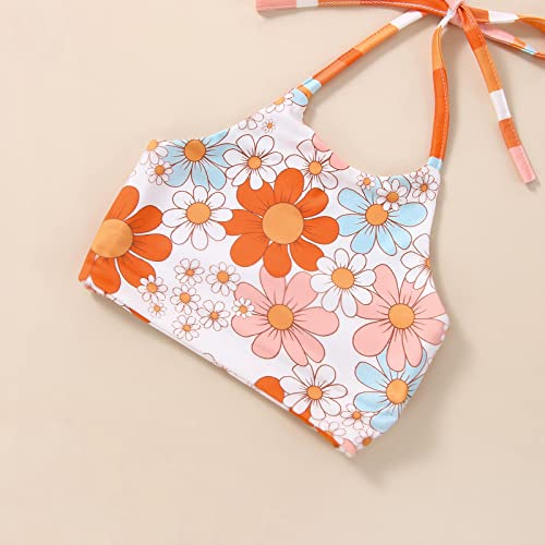 Kupretty Baby Girl Summer Clothes Toddler Bell Bottoms Outfits Flower Halter Crop Top Floral Flare Pants Clothing Set3