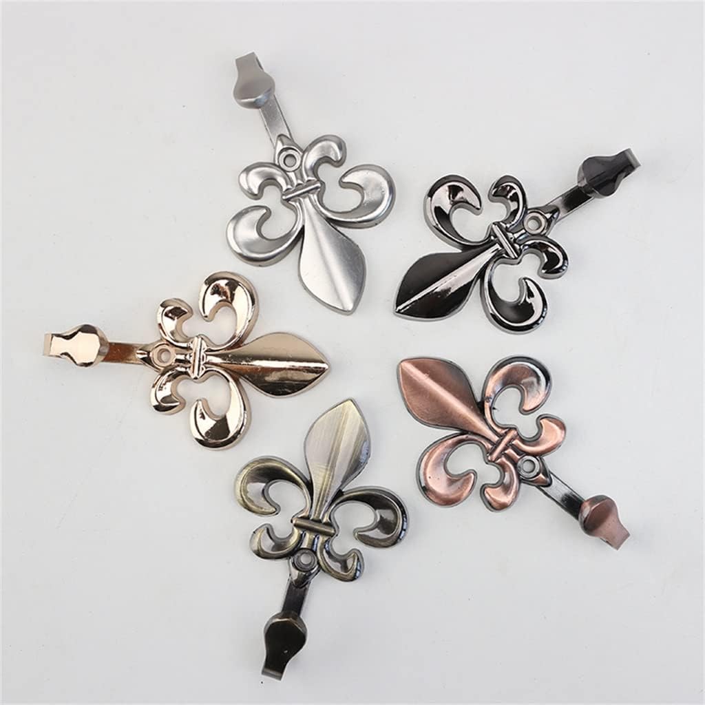 2pcs Home Kitchen Hook Wall Key Holder Mount Metal Hook(Black)