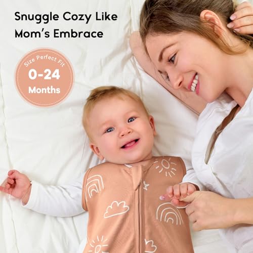 Image of Yoofoss Baby Sleep Sack 0-6 Months TOG 1.0 Baby Wearable Blanket, 2 Pack 100% Organic Cotton Infant Toddler Sleeping Sack 2-Way Zipper Lightweight Sleep Sack