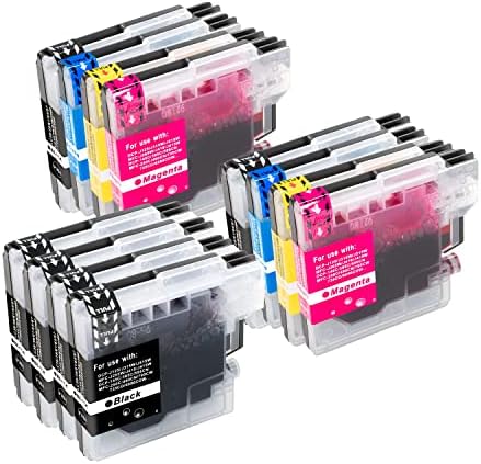 B-T Compatible Ink Cartridge Replacement for Brother LC980 LC1100 with Brother DCP 195C 145C 165C 185C 6690CW 375CW MFC 250C 5890CN 490CW 5895CW 6490CW 255CW 490CW 6890CDW 290C Printer(12 Pack)