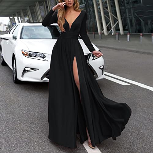Awear Dress Women Fashion Casual Party V-Neck Sequins Sleeveless Women's Dress Ball Gown Dresses For Women Black #TOP3