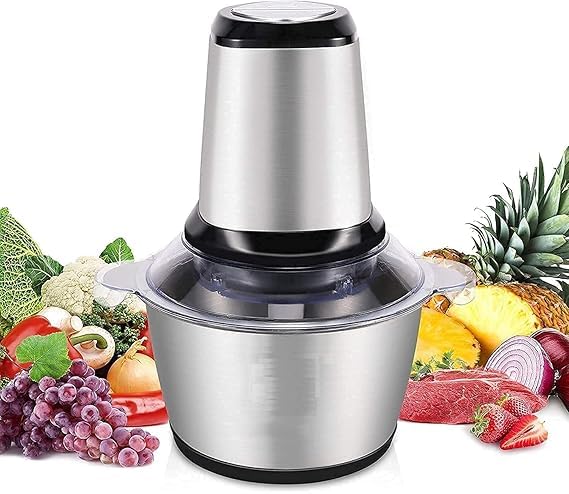 ZORVY Chopper, Meat Grinders With Stainless Steel Bowl Heavy 500W Motor - 2 Speed Modes For Kitchen Food Processor, Meat, Vegetables, Onion, Mince,(2L, 500 ; WattsPcs-1).-image-9