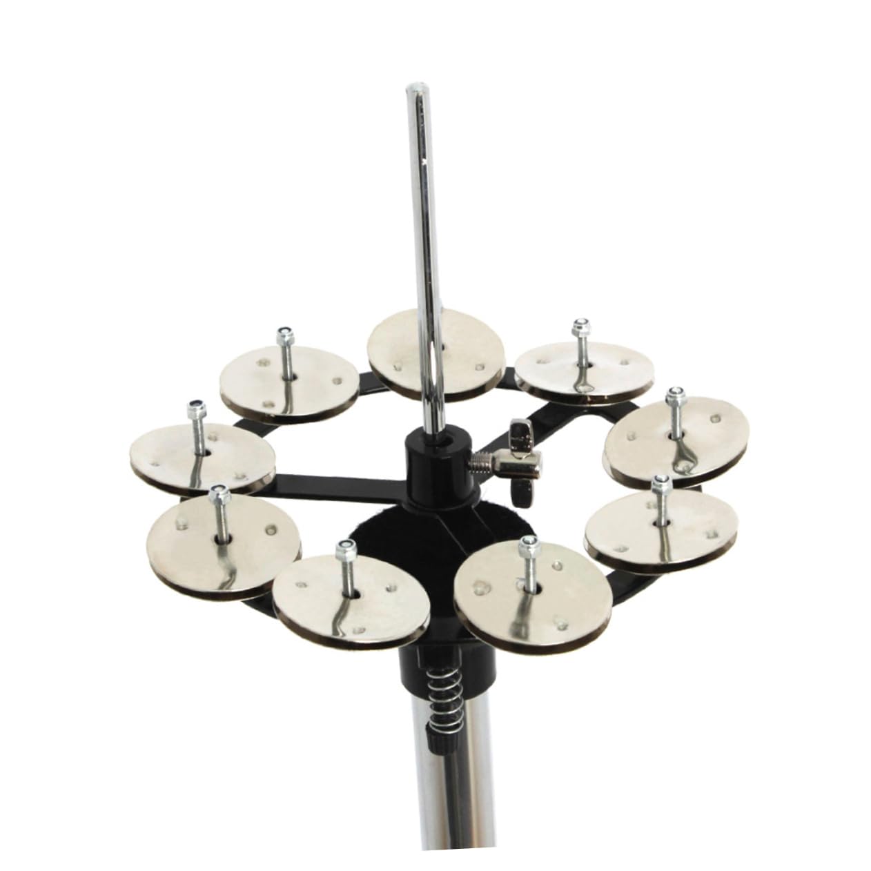 Vaguelly Cloche de Cymbale Fonction Pédale et Frappe en Cuivre Argenté, Accessoire de Percussion Portable pour Débutants et Professionnels
