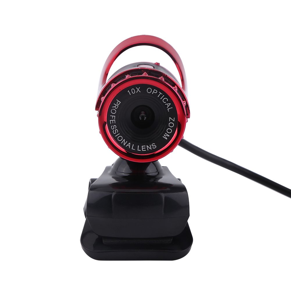 Bewinner Webcam for PC, Desktop Laptop Webcams USB HD Video Camera with Microphone, 12.0M Pixels Clip-on Webcam Web Camera HD 360° Rotating Stand Camcorders, 640 * 480 Dynamic Resolution(RED)