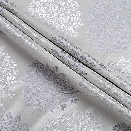 Image of Homestan Jacquard Woven Long Door Curtains 9 Feet Long Set of 2 for Home Decor (9 X 4 Feet, Grey)