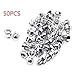 RTRHINOTUNING 50PCS Chrome Silver Wheel Rim Lip Rivets Nuts of 7.5mm/0.3in Hole Replacement Plastic Rivets