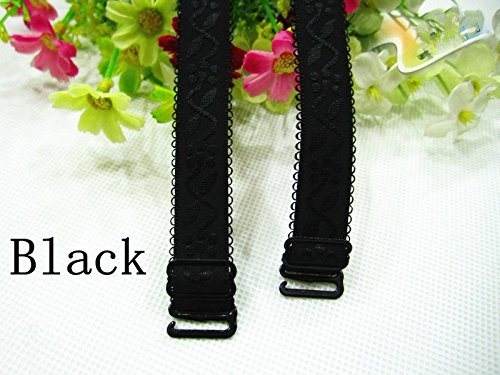 5Pairs Assorted Colors Adjustable Elastic Spaghetti Jacquard Bra Straps 1.5Cm Width Bra Shoulder Belt Accessories #TOP7