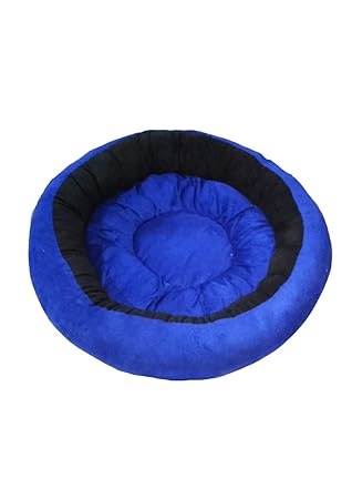 UR PET Supplier Reversible Round Shape Soft Velvet Cat Dog Pet Bed (Blueblack) (Size : 3XL)