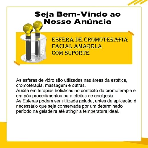 Esfera De Cromoterapia Facial Com Suporte (AMARELO)