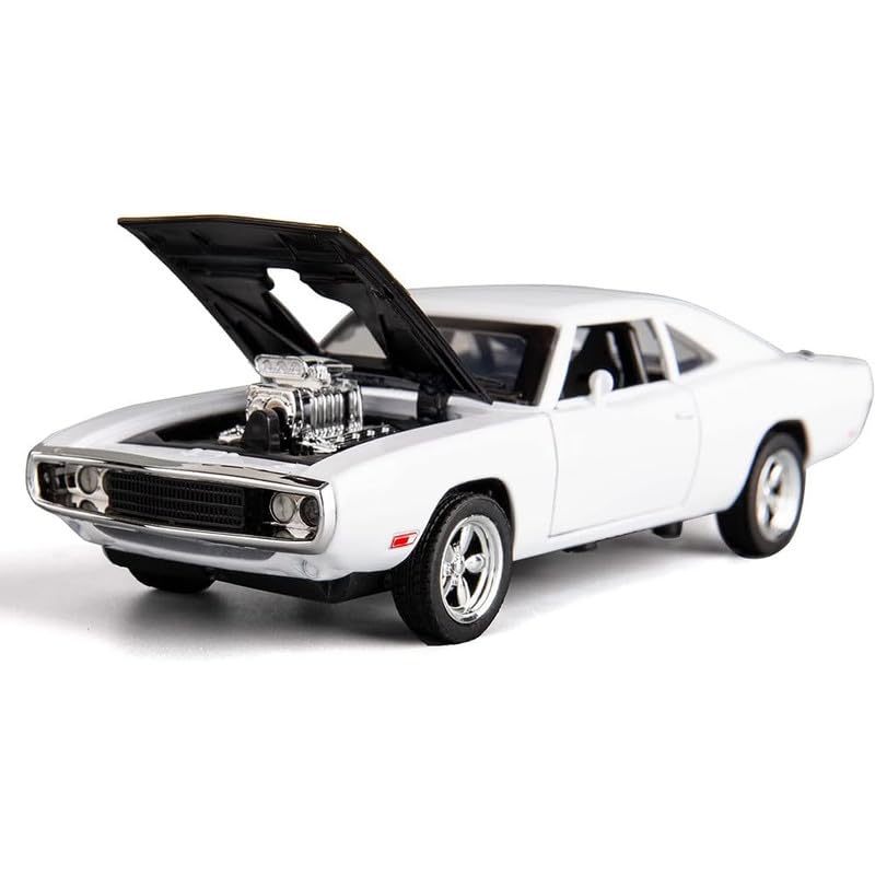 Image of Kids Model 1:32 Fast & Furious 7 Die Cast Metal Car Pull Back Action Opening Doors with Realistic Engine Sound Lights Toy Car Gift for Boys - White