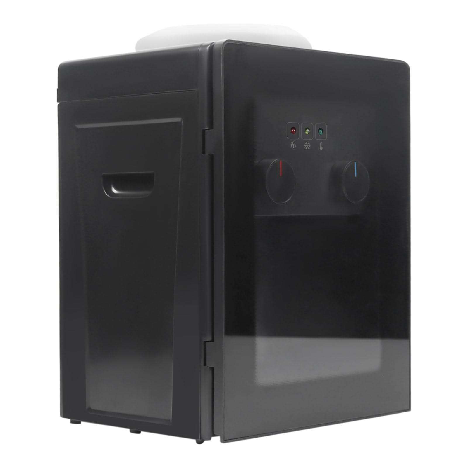 Dispensador de agua fría y caliente de 220 V, dispensador de agua de calentamiento rápido con indicador de temperatura, dispensador de agua con dos salidas, soporte universal para cubos de 3,5 L, 5 L