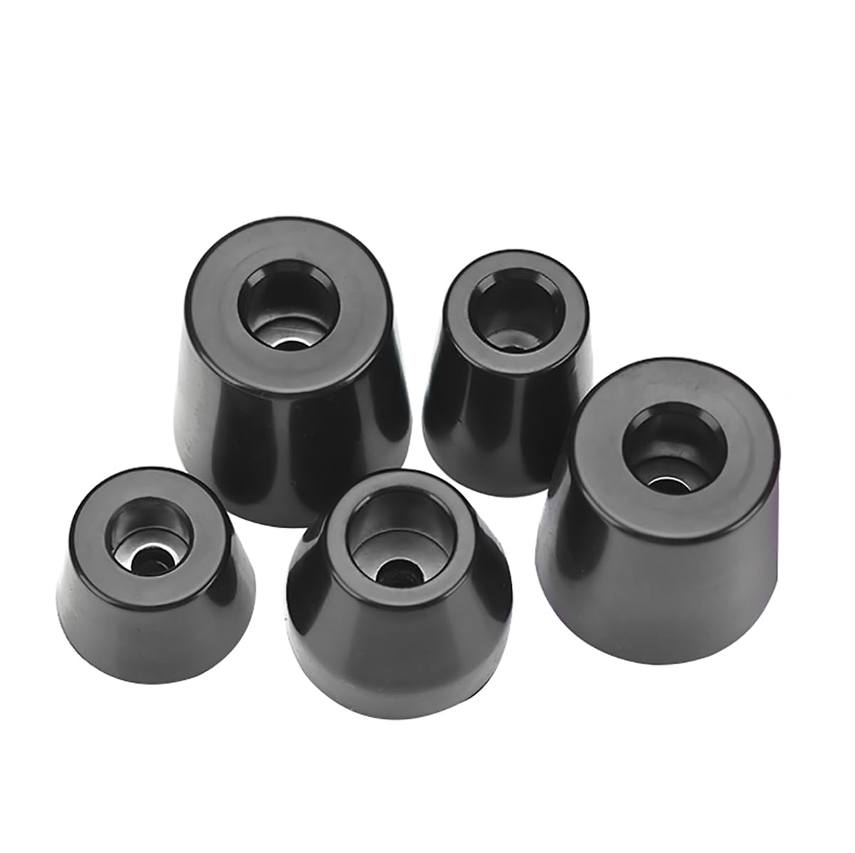 Black Rubber Feet Pad With Gasket For Chairs Furniture Leg Table Anti-skid Dust Tapered Plug(25x13x14(5pcs) Black)