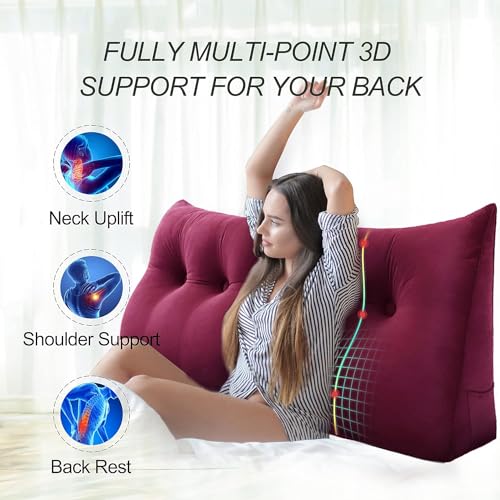 Coussin de lecture triangulaire dossier lit canapé lavable - 3