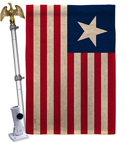 Flag of Texas (1835–1839) House - Eagle Set Americana US Historic July Memorial Veteran Independence United State American - Banner Small Garden Yard Gift Double-Sided Made in USA 28 X 40