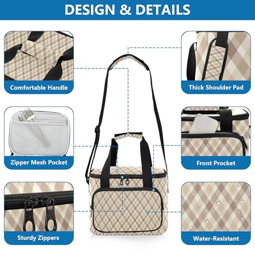 Chic Diamond Beige Lunch Box isotherme au design géométrique raffiné