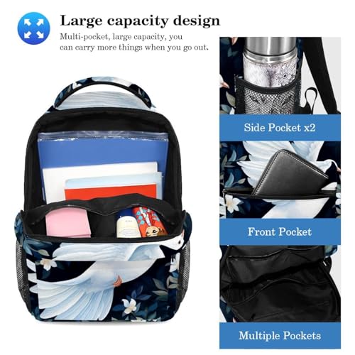Sac à dos colombes blanches grand format pour le lycée et les sorties - 3