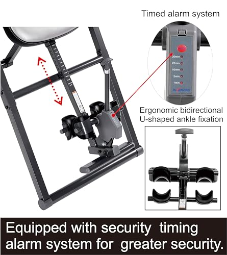 Inverpro MODEL AR A Advanced Heat And Massage Heavy Duty Deluxe Inversion Table,320 Lb Capacity,Gray/Black thumb #3