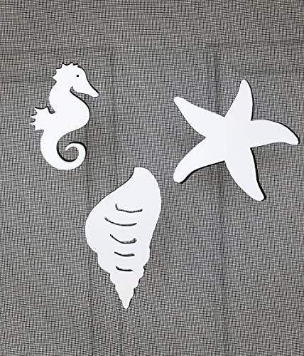 DCentral® Beach Collection Flexible Vinyl Safety Screen Magnets: Double-Sided. White-Easier to See. Decorative. Helps Stop Walking into Screens, for Non-RETRACTABLES,Size W 7.3" x L4.