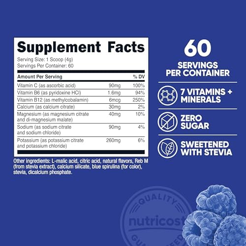 Nutricost Electrolyte Complex Powder, 60 Servings, Blue Raspberry — 사진 2