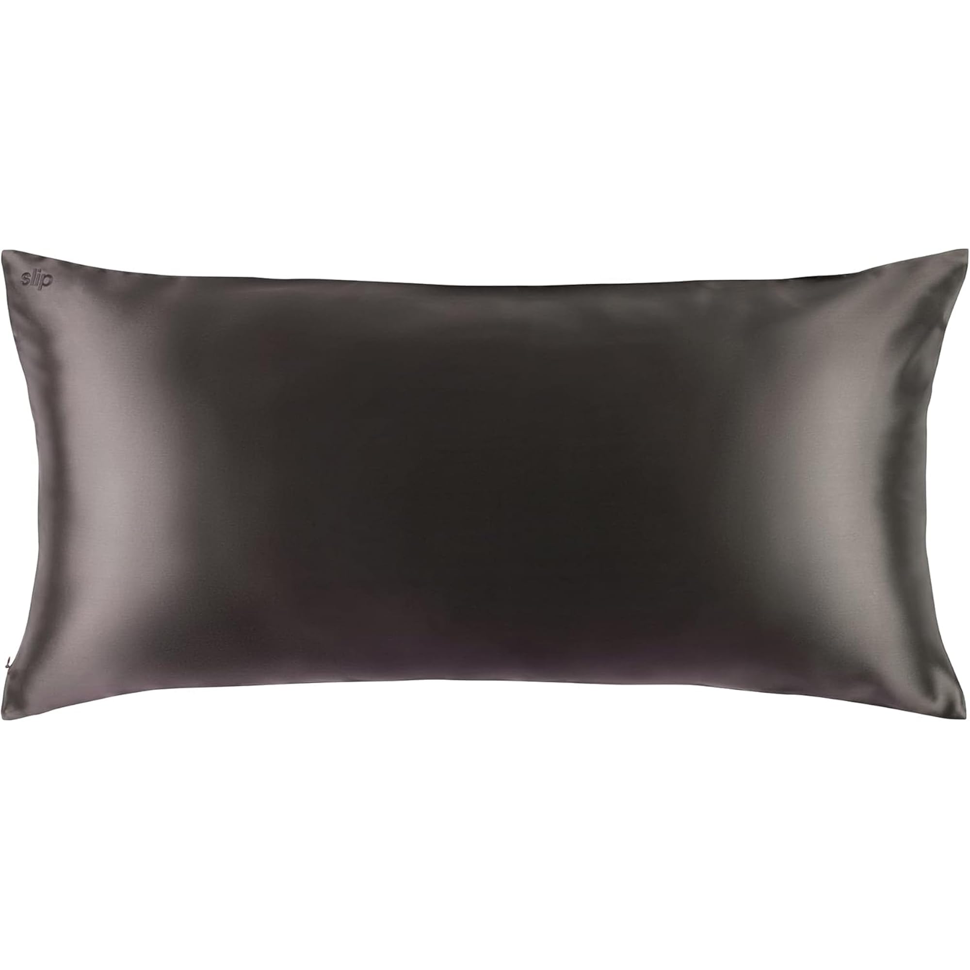 SLIP 22 Momme Seidenkissenbezug in 40 x 80cm im Petal Design - aus 100% Maulbeer Seide, mit Reißverschluss, atmungsaktiv, ideal für Allergiker, Dunkelgrau