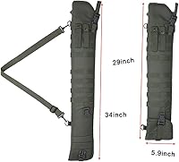 Vista 2 de Funda táctica para rifle de escopeta ajustable, correa de hombro ajustable, funda Molle para caza al aire libre