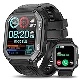 Hemisol Military Smart Watches for Men,5ATM Waterproof Outdoor Fitness Tracker with Bluetooth Call(A