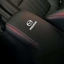 OscitY Car Leather Centre Console Cover, Armrest Covers, for Mazda CX-5 2013-2014, Centre Console, Waterproof, Scratch Protection, Comfort Car Accessories, A/Black Red
