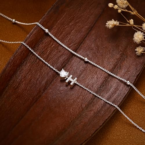 Image of NECOCY Initial Heart Diamond Anklets for Women Waterproof, Non Tarnish 14k Gold Plated Letter Ankle Bracelets Dainty, Summer Beach Bikini Jewelry Gifts for Women