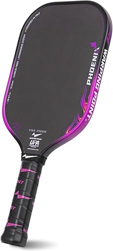 Miniatura 8 de Warping Point Tina Pisnik Phoenix Pickleball Paddle, aprobada por la UPA-A, fibra de carbono T700 cruda, sistema PowerDrive de 0.63 pulgadas y 0.51