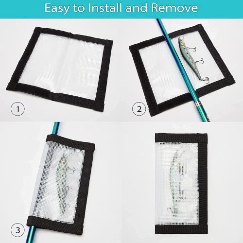 Ikerall 4 Pack Fishing Lure Wraps, Durable Clear Pvc Lure Covers For Rod Fabric Hook Protectors #TOP5