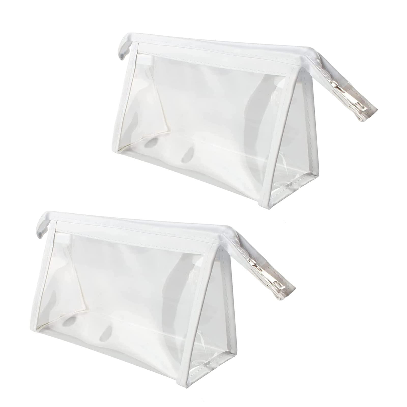 YOUDALIS 2 Piezas Neceser Transparente Bolsa, Bolsas de Maquillaje Portátil de PVC Impermeable, Bolsas de Aseo para Negocios Viajes Vacaciones para Hombre y Mujer