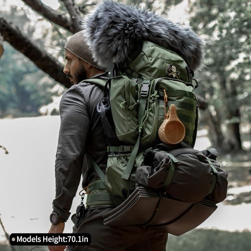 Image of Mardingtop 60L Military Internal Frame Backpack for Hiking,Camping,Hunting,Rucksack Backpack with Rain Cover