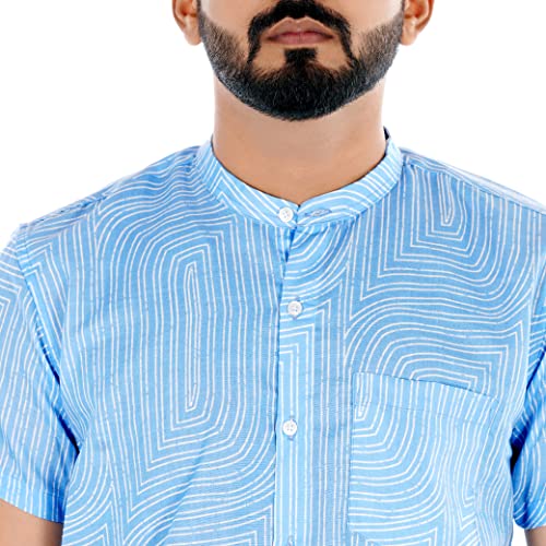 Image of Venisa Men's Cotton Blended Printed Casual Shirt