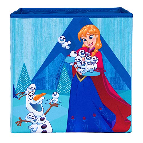 Image of Frozen Anna and Olaf Collapsible Storage Bin by Disney - Cube Organizer for Closet, Kids Bedroom Box, Nursery Chest - Foldable Home Decor Basket Container with Strong Handles and Design